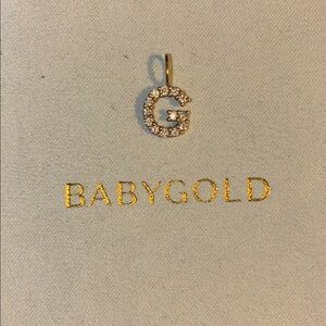 Letter G diamond grand charm 14K